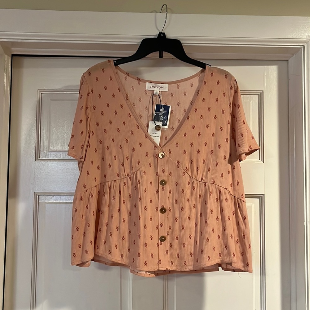 Pink Rose - mauve medallion top